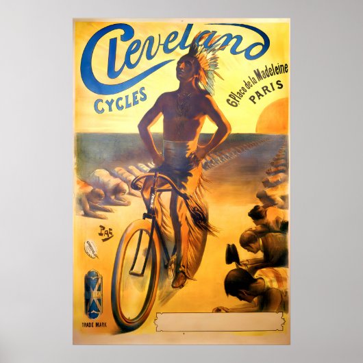 Cycles Cleveland Affiche Vintage (Devant)