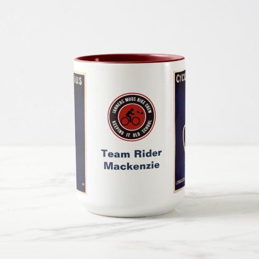 Cycles Gladiator Retro  Fietsen Naam toevoegen Mok (Midden)