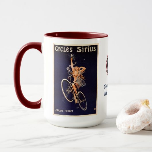 Cycles Gladiator Retro  Fietsen Naam toevoegen Mok (Met donut)