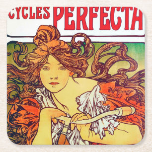 Cycles Perfecta, Mucha Vierkante Kartonnen Onderzetter