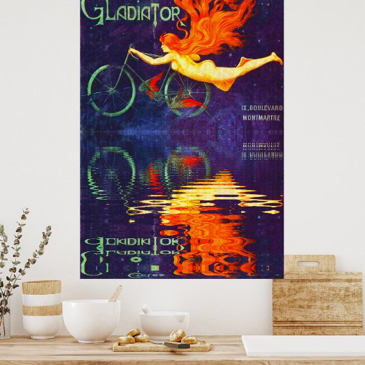 Cycli Gladiator Reflection in Time French Cycling Poster (Keuken)