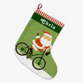Cycling Biking Holiday Gift Grote Kerstsok (Voorkant (Hangend))