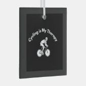 Cycling is My Therapy Glas Ornament (Voorkant Rechts)