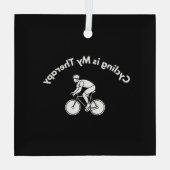 Cycling is My Therapy Glas Ornament (Achterkant)
