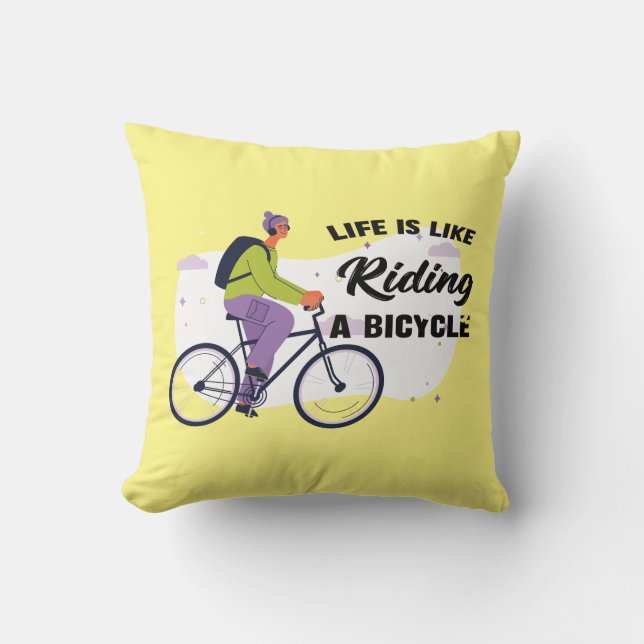 Cycling Life Grafisch ontwerp Kussen (Voorkant)