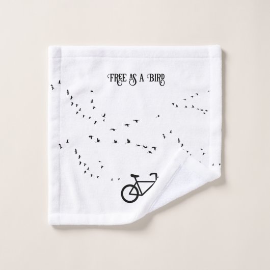 Cycling Life, gratuit comme un oiseau personnalisa (Gant de toilette)