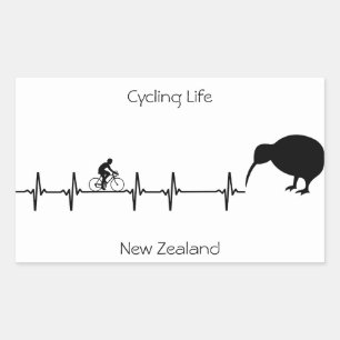 Cycling Life, Nieuw-Zeeland aanpasbaar Rechthoekige Sticker