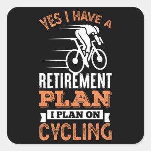 Cycling Retirement Gift voor Husband Vierkante Sticker
