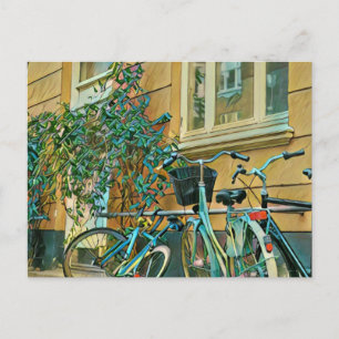 Cyclingliefhebber Cadeau Schilderij van Fietsen Briefkaart