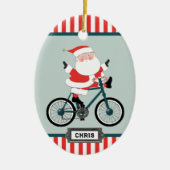 Cyclisch kerstcadeautje keramisch Ornament (Voorkant)