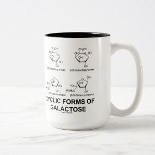 cyclische vormen van galactose (molecuulstructuur) tweekleurige koffiemok