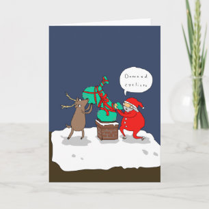 Cyclisme de Santa Hates Carte de Noël