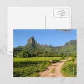Cyclisme touristique sur la carte postale tropical (Devant / Derrière)