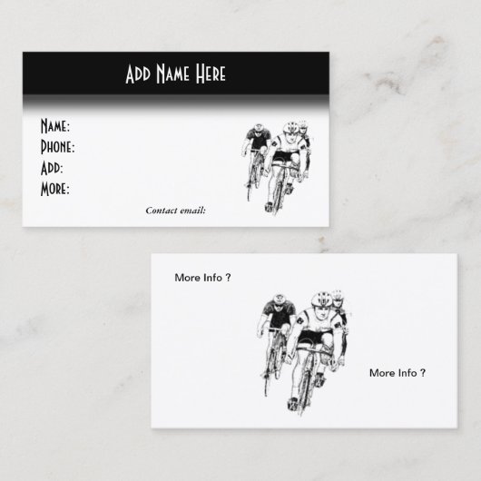 Cyclisme - Vélo 2 Carte de visite (Devant / Derrière)