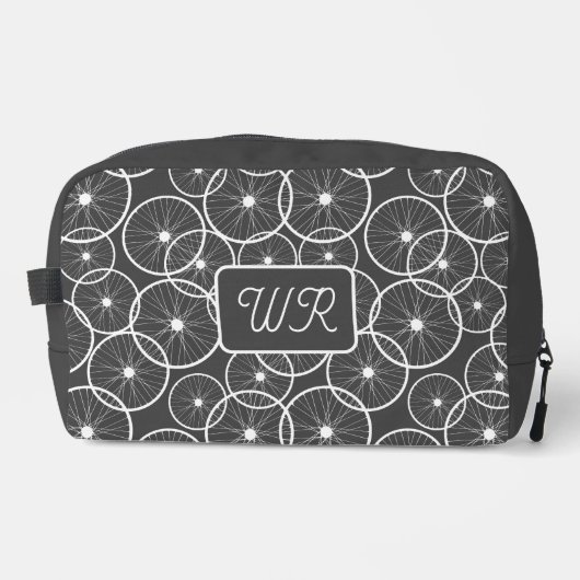 Cyclist Bicycle Wheel Pattern Monogram Toilettasje (Voorkant)