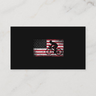 Cyclist Cycling Bicycle American Flag 4th of July Visitekaartje