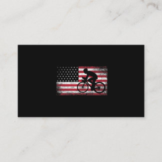 Cyclist Cycling Bicycle American Flag 4th of July Visitekaartje