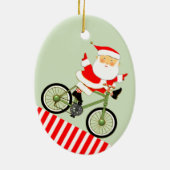 Cyclist kerstfeestdag cadeau keramisch ornament (Achterkant)