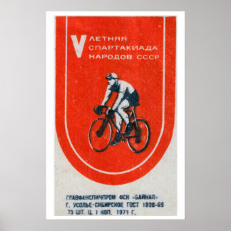 Cycliste Soviétique - Impression Boîte d'Allumette