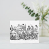 Cyclists Calavera briefkaart (Staand voorkant)