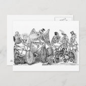 Cyclists Calavera briefkaart (Voorkant / Achterkant)