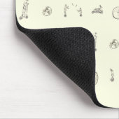 Cyclists op Quirky Bikes Funny Line Drawing Design Muismat (Hoek)