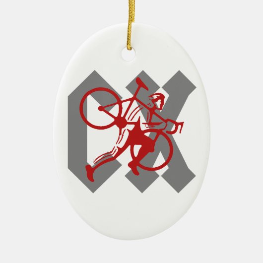 Cyclocross Keramisch Ornament (Voorkant)
