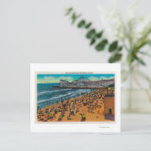 Cyclone Racer and Beach Crowds, Long Beach Briefkaart (Staand voorkant)