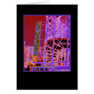 Cyclone Rollercoaster Psychedelic Blank Kaart