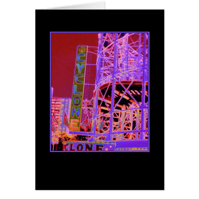 Cyclone Rollercoaster Psychedelic Blank Kaart (Voorkant)