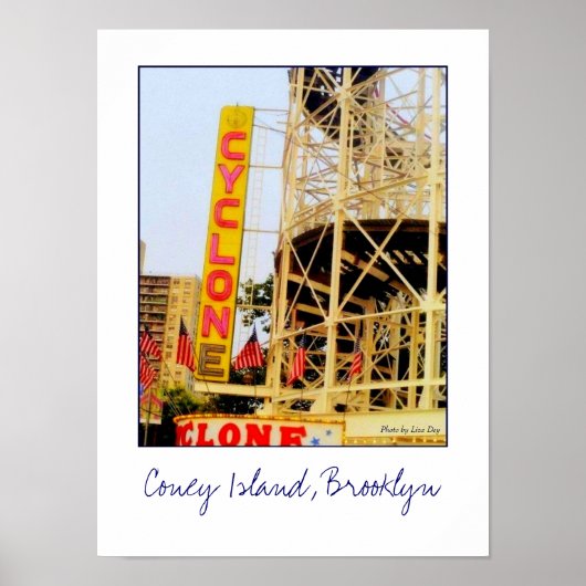 Cyclone Rollerkuster Sign Poster (Voorkant)