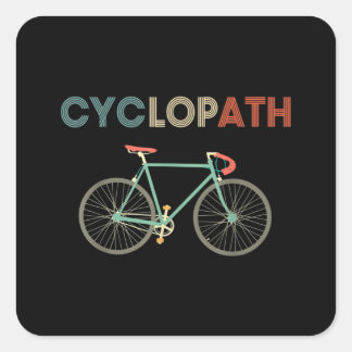 Cyclopath Funny Bicycle Cyclist Humor Vierkante Sticker