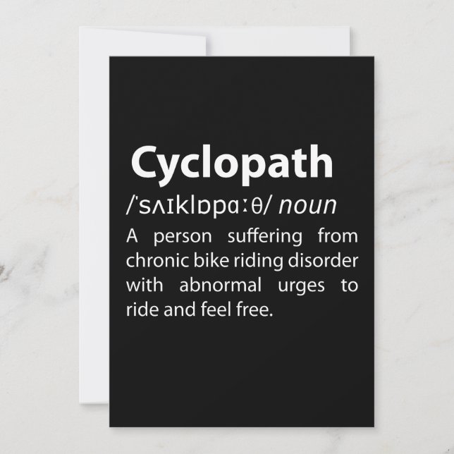 Cyclopath Funny Dictionary Definition (Voorkant)