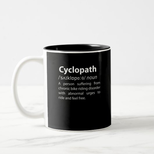 Cyclopath Funny Dictionary Definition Tweekleurige Koffiemok (Links)