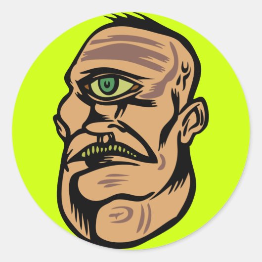 cyclops ronde sticker (Voorkant)