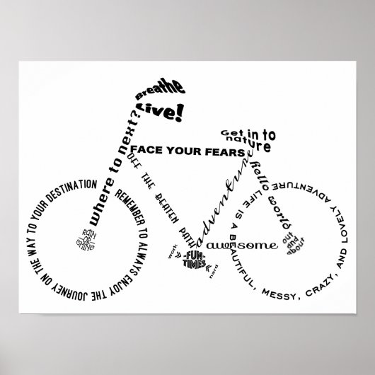 Cyclus Adventure Words Poster (Voorkant)
