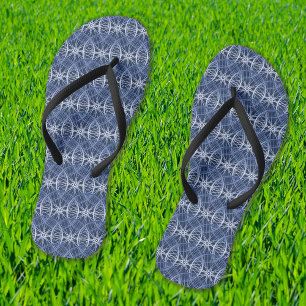 Cyclus blauw patroon teenslippers
