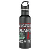 Cyclus Blijf bewegen om uw balans te behouden Waterfles (Voorkant)