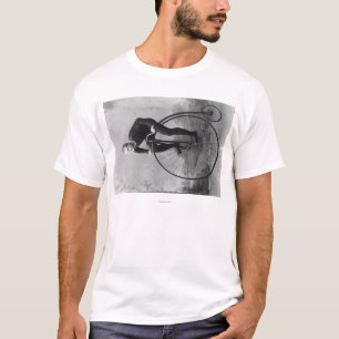 Cyclus met grote voorwielfoto t-shirt