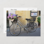 Cyclus met mandje hydrangeas briefkaart (Voorkant / Achterkant)