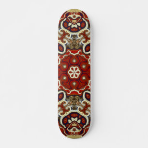Cyclus van Assen karmozijn beige donkerblauwe mand Skateboard