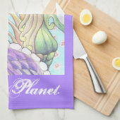 Cyclus van levensdradentekening theedoek (Quarter Fold)