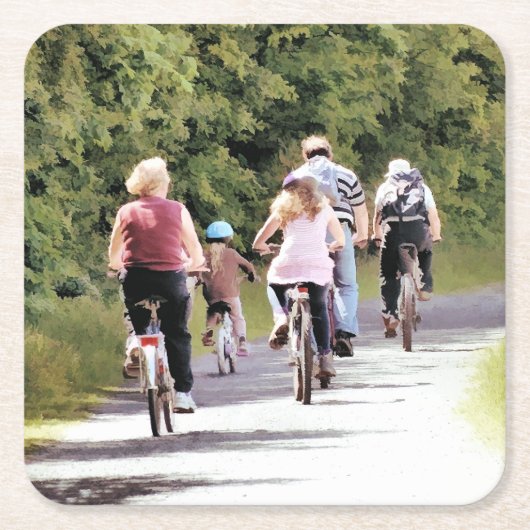 CYCLUS VIERKANTE KARTONNEN ONDERZETTER (Voorkant)