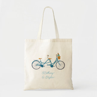 Cyclus voor twee Waterverven Tandem Bike & Names Tote Bag