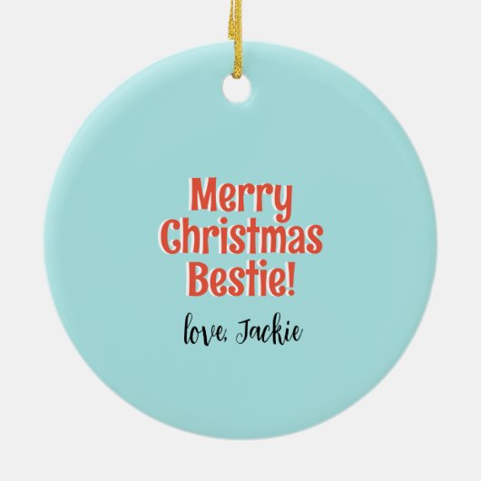 Cyclushond en eekhoorn Whimsical Winter Holiday Keramisch Ornament (Achterkant)