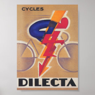 Cycluslijst, Art Deco, fietsenverbindingsposter Poster