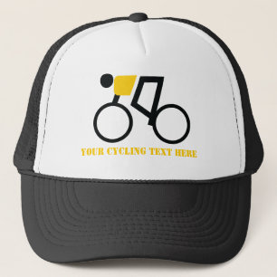 Cyclusrijder die op de fiets rijdt trucker pet