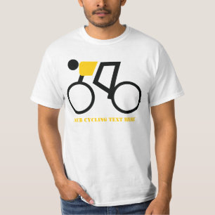 Cyclusrijder die zijn fiets gebruikt t-shirt