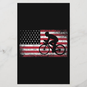 Cyclusrijwiel Amerikaanse vlag op 4 juli Briefpapier