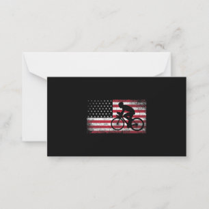 Cyclusrijwiel Amerikaanse vlag op 4 juli Notitiekaartje